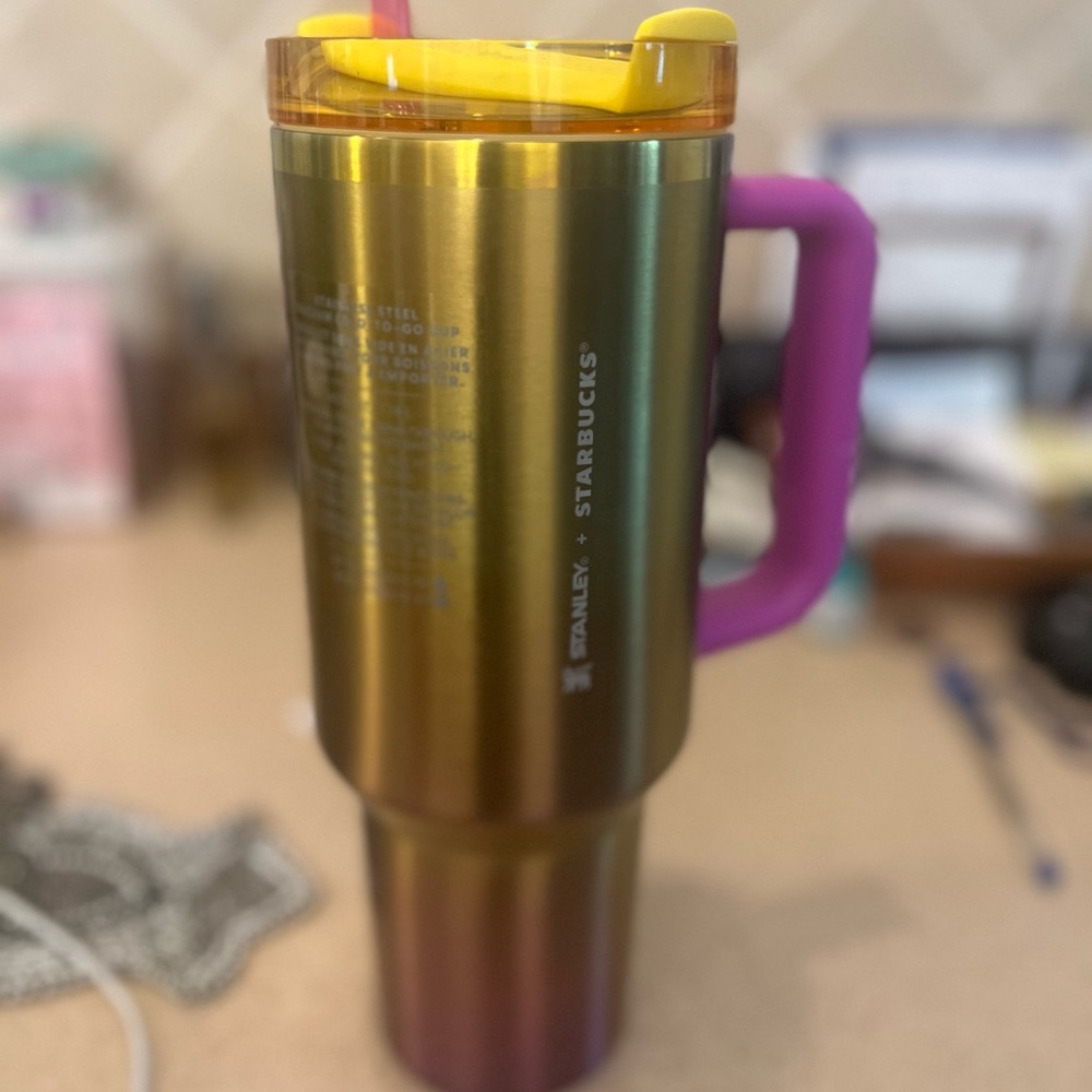Starbucks Stanley Summer Sunrise 2024 Collab 40 oz. Tumbler Pink Yellow …